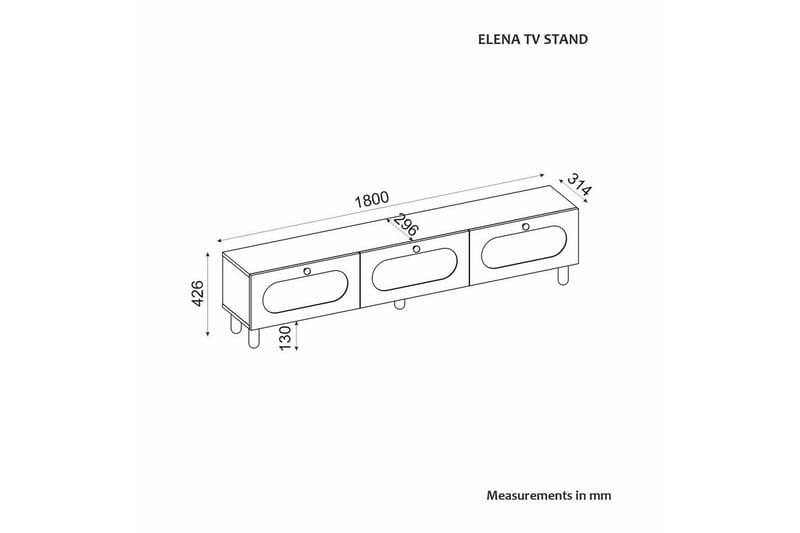 Ossin TV-taso 180 cm - Tammi - Huonekalut - TV- & Mediakalusteet - Tv taso & Mediataso