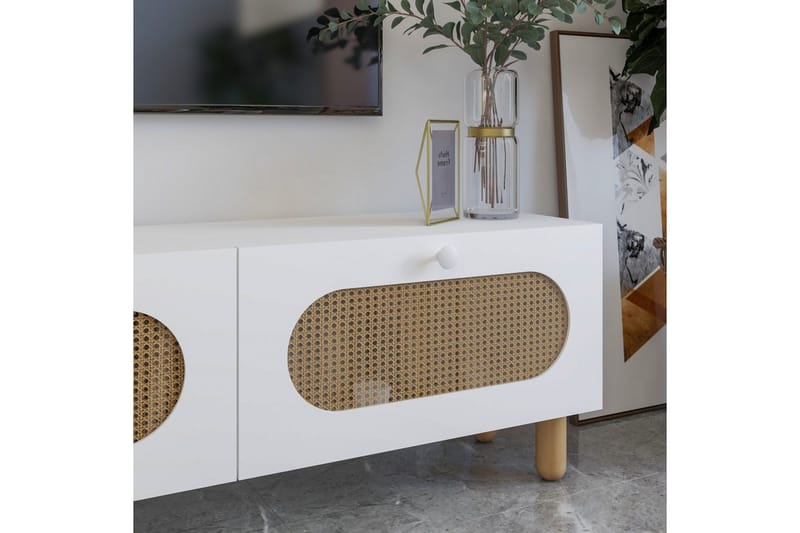 Ossin TV-taso 180 cm - Valkoinen - Huonekalut - TV- & Mediakalusteet - Tv taso & Mediataso