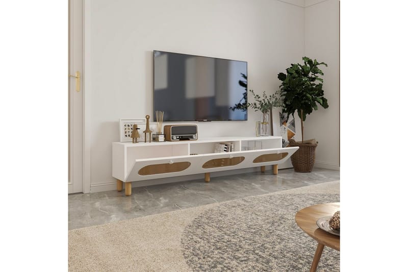 Ossin TV-taso 180 cm - Valkoinen - Huonekalut - TV- & Mediakalusteet - Tv taso & Mediataso