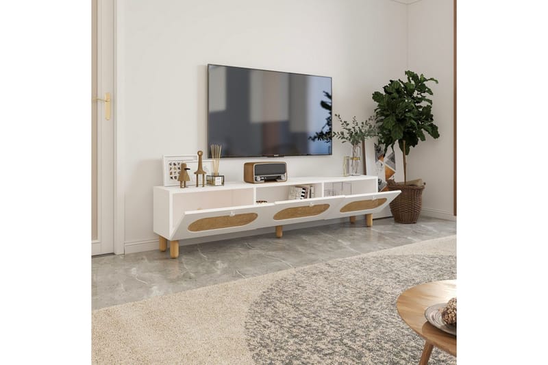 Ossin TV-taso 180 cm - Valkoinen - Huonekalut - TV- & Mediakalusteet - Tv taso & Mediataso