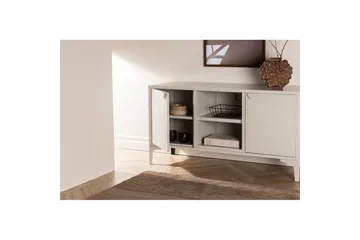 Piring lattiaseisova tv-taso 120 cm säilytyksellä metallia - Beige - Huonekalut - TV- & Mediakalusteet - Tv taso & Mediataso