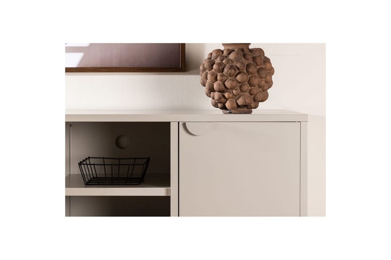 Piring lattiaseisova tv-taso 120 cm säilytyksellä metallia - Beige - Huonekalut - TV- & Mediakalusteet - Tv taso & Mediataso