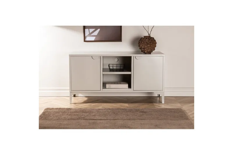 Piring lattiaseisova tv-taso 120 cm säilytyksellä metallia - Beige - Huonekalut - TV- & Mediakalusteet - Tv taso & Mediataso