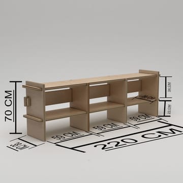 Ropira TV-taso 220 cm - Luonnonpuu - Huonekalut - TV- & Mediakalusteet - Tv taso & Mediataso