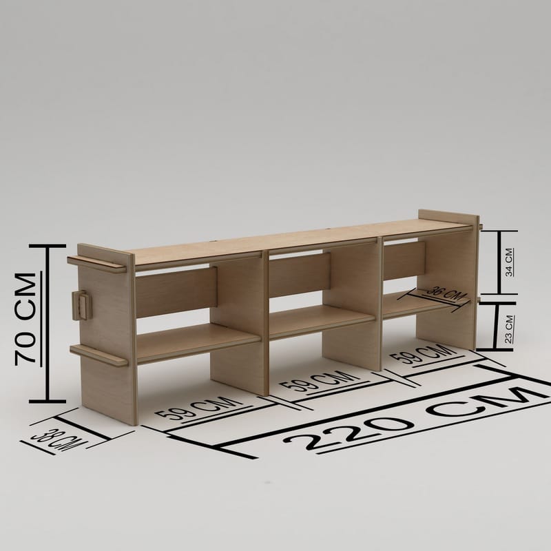 Ropira TV-taso 220 cm - Luonnonpuu - Huonekalut - TV- & Mediakalusteet - Mediajalusta & seinäteline