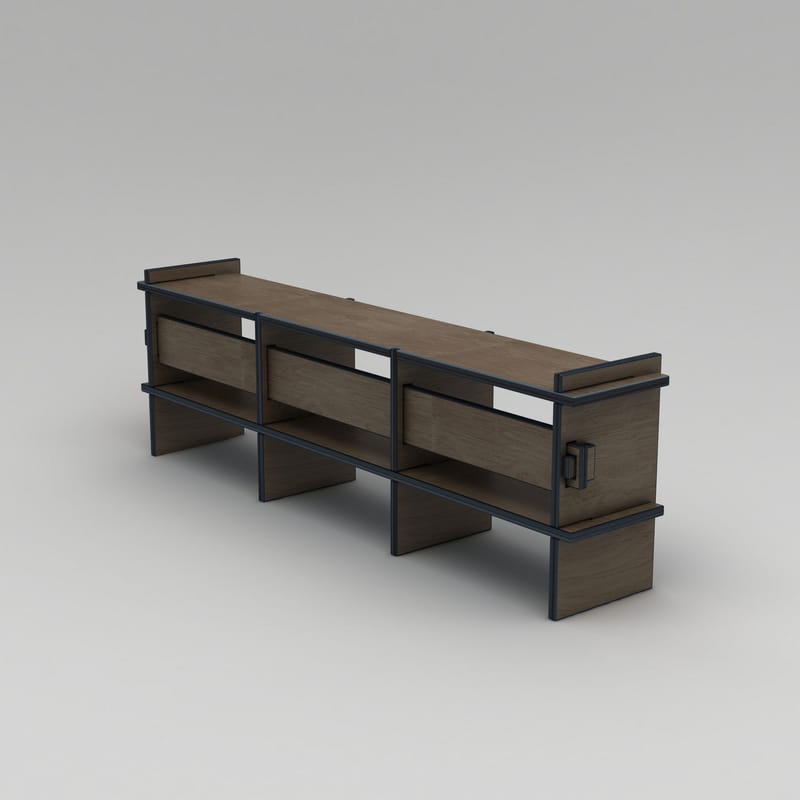 Ropira TV-taso 220 cm - Pähkinä - Huonekalut - TV- & Mediakalusteet - Mediajalusta & seinäteline