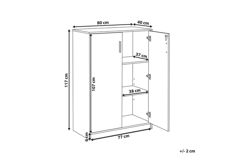 Säilytysyksikkö Zehna Harmaa, valkoinen, 80x40x117 cm - Harmaa, valkoinen, 80x40x117 cm - Säilytys - Kaappi - Säilytyskaappi