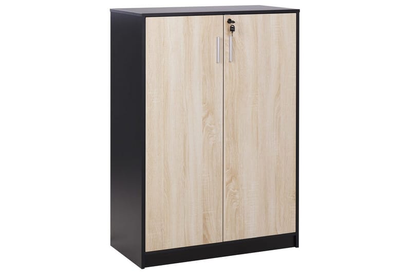 Säilytysyksikkö Zehna Vaalea puu, musta, 80x40x117 cm - Vaalea puu, musta, 80x40x117 cm - Säilytys - Kaappi - Säilytyskaappi