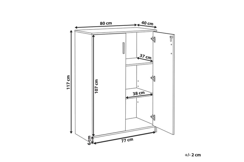 Säilytysyksikkö Zehna Vaalea puu, musta, 80x40x117 cm - Vaalea puu, musta, 80x40x117 cm - Huonekalut - TV- & Mediakalusteet - Mediajalusta & seinäteline - TV:n seinäteline