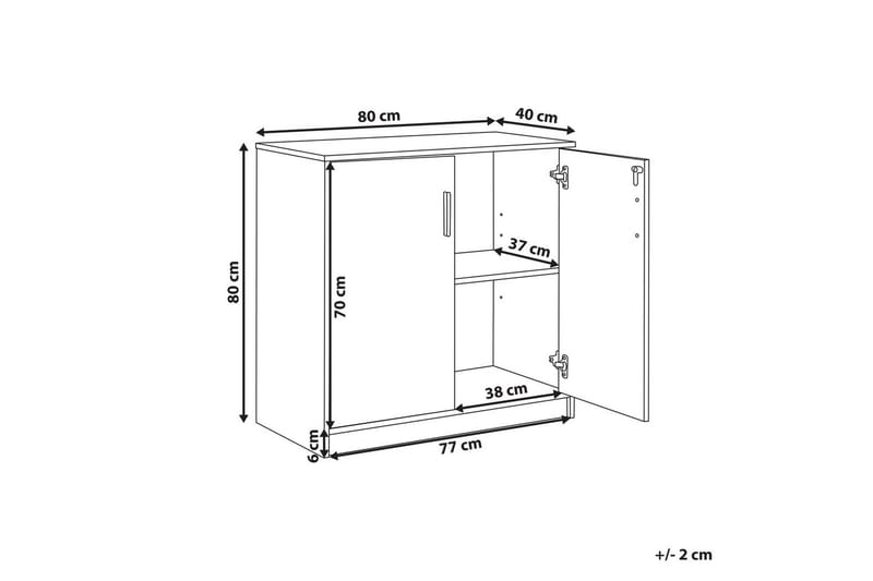 Säilytysyksikkö Zehna Vaalea puu, musta, 80x40x80 cm - Vaalea puu, musta, 80x40x80 cm - Huonekalut - TV- & Mediakalusteet - Mediajalusta & seinäteline - TV:n seinäteline