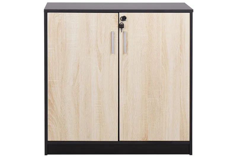 Säilytysyksikkö Zehna Vaalea puu, musta, 80x40x80 cm - Vaalea puu, musta, 80x40x80 cm - Säilytys - Kaappi - Säilytyskaappi