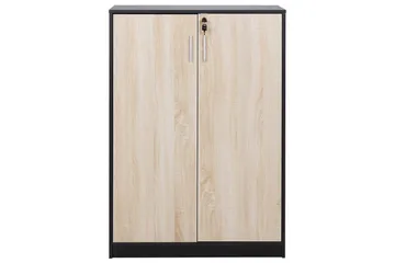 Säilytysyksikkö Zehna Vaalea puu, musta, 80x40x117 cm - Vaalea puu, musta, 80x40x117 cm - Säilytys - Kaappi - Säilytyskaappi