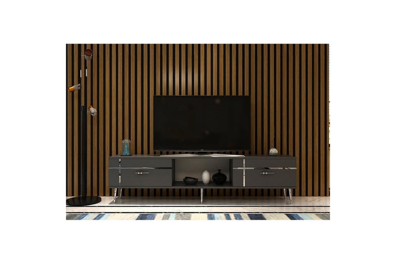 Safiya TV-taso 150 cm - Antrasiitti/Hopea - Huonekalut - TV- & Mediakalusteet - Tv taso & Mediataso