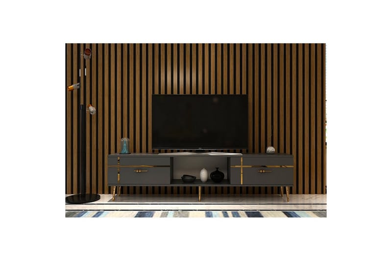 Safiya TV-taso 150 cm - Antrasiitti/Keltainend - Huonekalut - TV- & Mediakalusteet - Tv taso & Mediataso