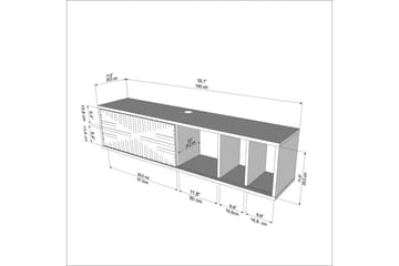 Saller TV-taso 140 cm - Antrasiitti/Valkoinen - Huonekalut - TV- & Mediakalusteet - Tv taso & Mediataso