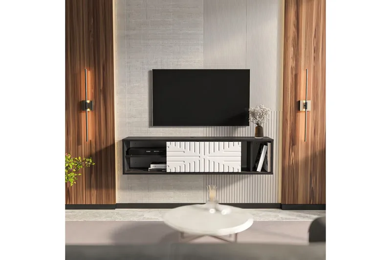 Saller TV-taso 140 cm - Musta/Valkoinen - Huonekalut - TV- & Mediakalusteet - Tv taso & Mediataso