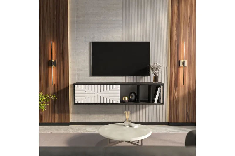 Saller TV-taso 140 cm - Musta/Valkoinen - Huonekalut - TV- & Mediakalusteet - Tv taso & Mediataso