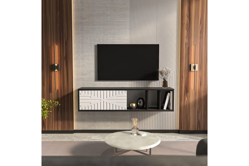 Saller TV-taso 140 cm - Musta/Valkoinen - Huonekalut - TV- & Mediakalusteet - Tv taso & Mediataso