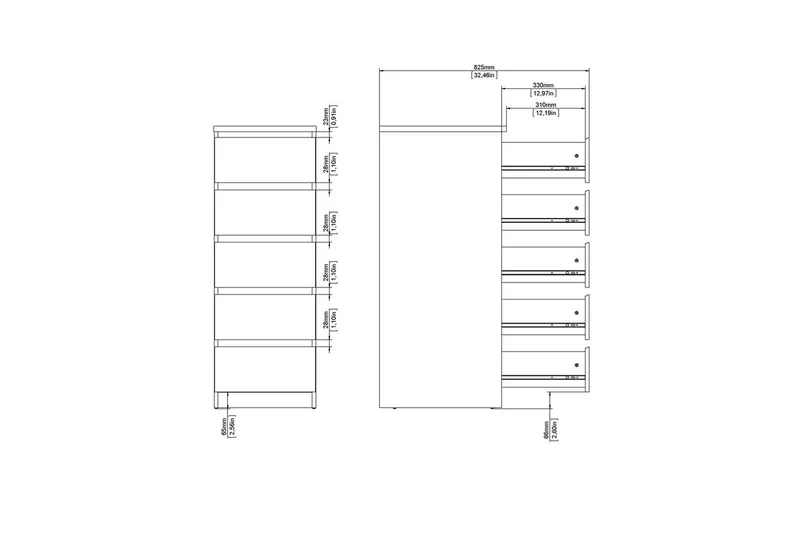 Salomns-lipasto 111,3 cm - Valkoinen korkeakiilto - Säilytys - Säilytyskalusteet - Lipasto