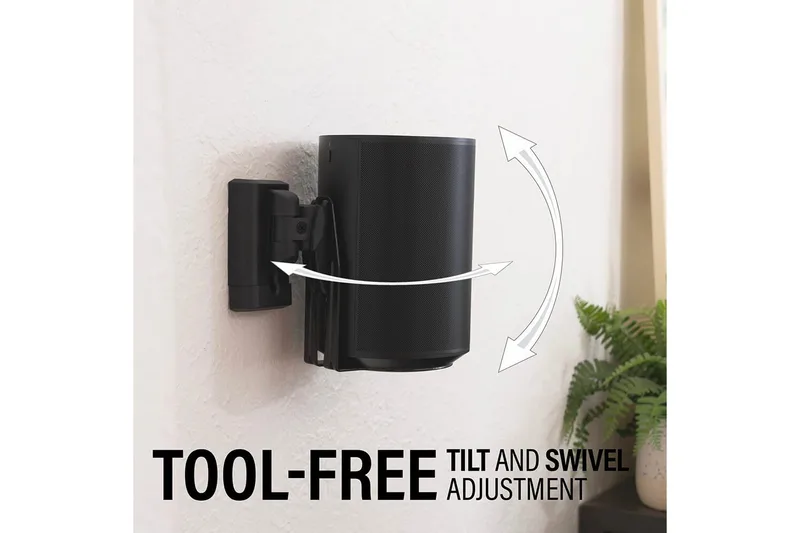 Seinäkiinnike Sanus Sonos Era 100 2 osaa - Musta - Huonekalut - TV- & Mediakalusteet - Mediajalusta & seinäteline - Kaiutinjalusta