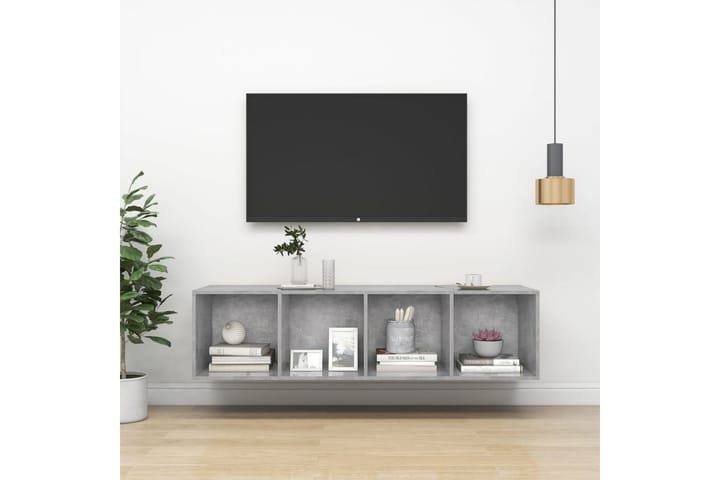 Seinäkiinnitettävä TV-taso betoninharmaa 37x37x142,5 cm levy - Mediajalusta & seinäteline - TV:n seinäteline