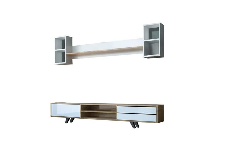 Seyra Tv-stativ 45 cm - Valkoinen/Tammi - Huonekalut - TV- & Mediakalusteet - TV-kalustepaketti