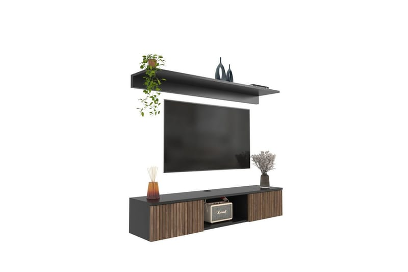 Sovric TV-taso 140 cm - Luonnollinen/Musta - Huonekalut - TV- & Mediakalusteet - Tv taso & Mediataso