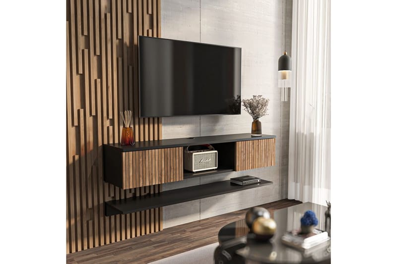 Sovric TV-taso 140 cm - Luonnollinen/Musta - Huonekalut - TV- & Mediakalusteet - Tv taso & Mediataso