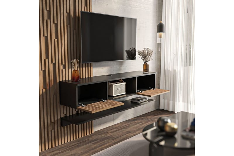 Sovric TV-taso 140 cm - Luonnollinen/Musta - Huonekalut - TV- & Mediakalusteet - Tv taso & Mediataso