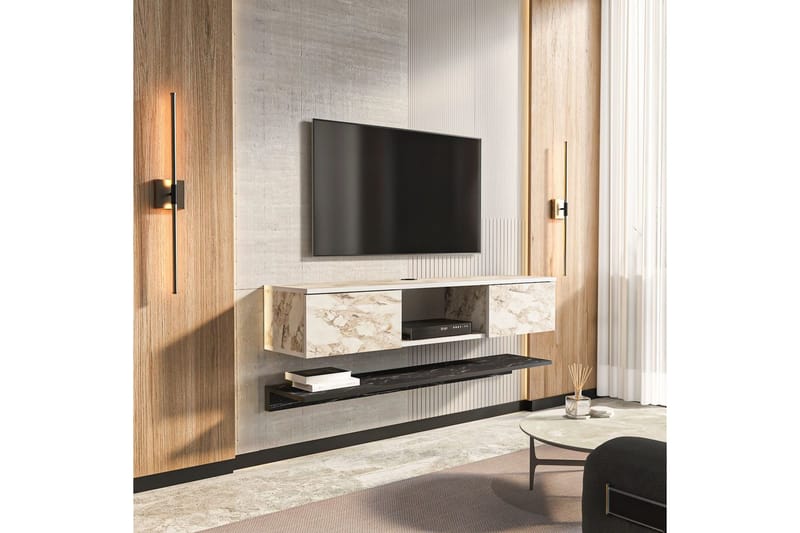 Sovric TV-taso 140 cm - Valkoinen - Huonekalut - TV- & Mediakalusteet - Tv taso & Mediataso