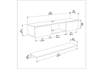 Sovric TV-taso 140 cm - Pähkinä/Valkoinen - Huonekalut - TV- & Mediakalusteet - Tv taso & Mediataso