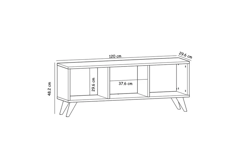 Springhill lattiaseisova tv-taso 120 cm säilytyksellinen maalattu puu - Beige - Huonekalut - TV- & Mediakalusteet - Tv taso & Mediataso