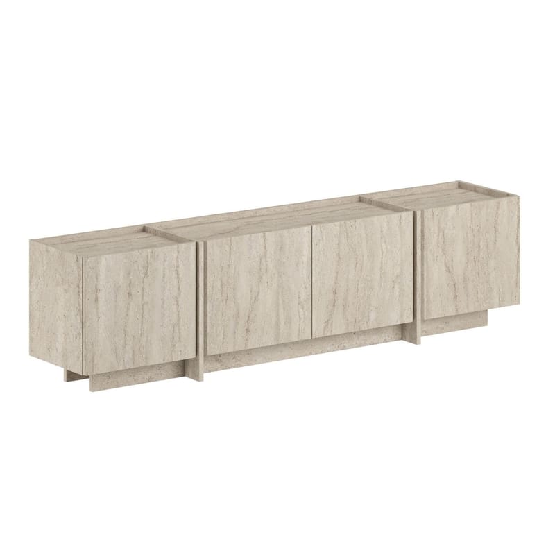 Sylvenn TV- ja mediapenkki 180 cm, puisella säilytystilalla, Beige