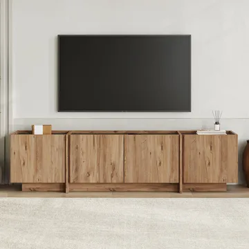 Sylvenn TV-taso 180 cm - Atlantic Pine/Antrasiitti - Huonekalut - TV- & Mediakalusteet - Tv taso & Mediataso