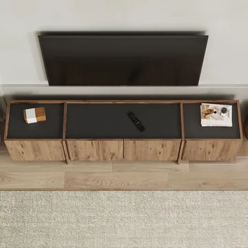 Sylvenn TV-taso 180 cm - Atlantic Pine/Antrasiitti - Huonekalut - TV- & Mediakalusteet - Tv taso & Mediataso