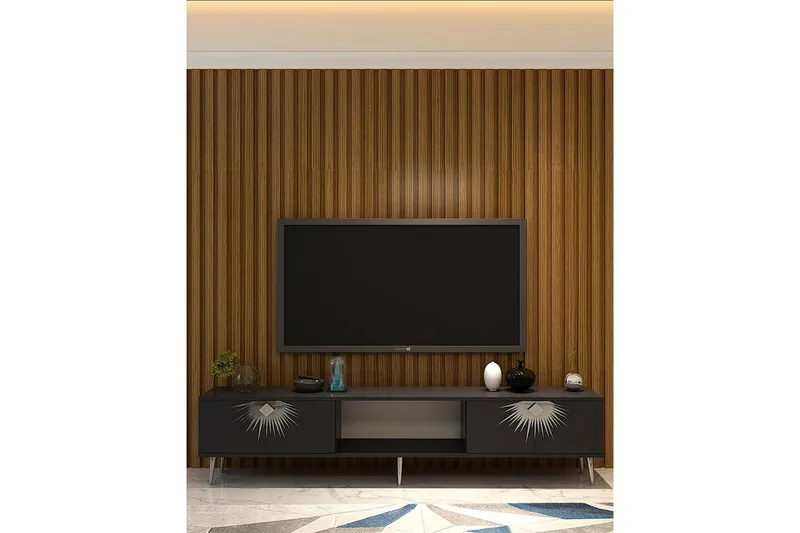 Tari TV-taso 150 cm - Antrasiitti/Hopea - Huonekalut - TV- & Mediakalusteet - Tv taso & Mediataso