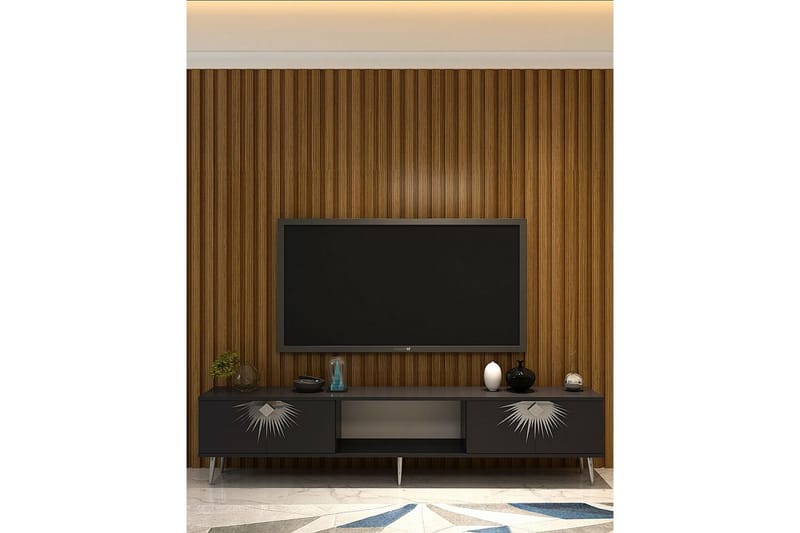 Tari TV-taso 150 cm - Antrasiitti/Hopea - Huonekalut - TV- & Mediakalusteet - Tv taso & Mediataso