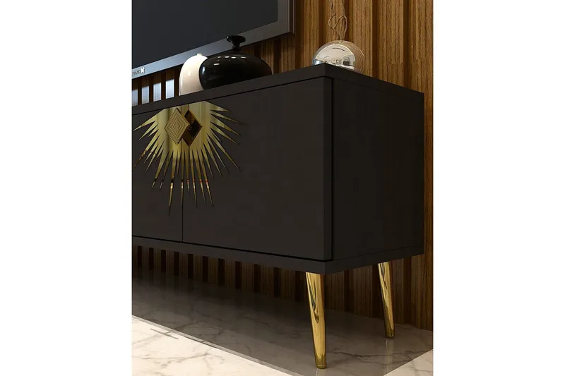 Tari TV-taso 150 cm - Antrasiitti/Keltainend - Huonekalut - TV- & Mediakalusteet - Tv taso & Mediataso