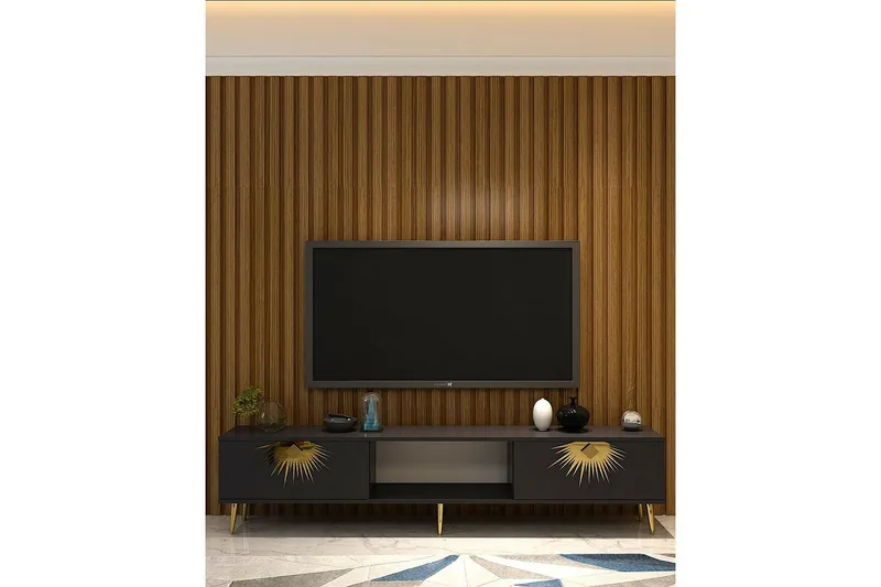 Tari TV-taso 150 cm - Antrasiitti/Keltainend - Huonekalut - TV- & Mediakalusteet - Tv taso & Mediataso