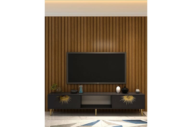 Tari TV-taso 150 cm - Antrasiitti/Keltainend - Huonekalut - TV- & Mediakalusteet - Tv taso & Mediataso