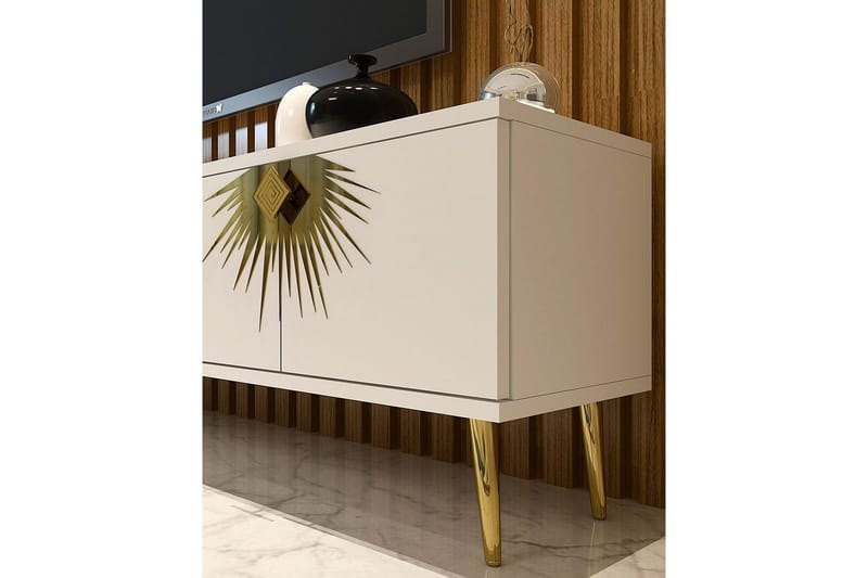 Tari TV-taso 150 cm - Valkoinen/Keltainend - Huonekalut - TV- & Mediakalusteet - Tv taso & Mediataso