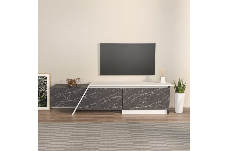 Tavros TV-taso 180 cm - Harmaa/Valkoinen - Huonekalut - TV- & Mediakalusteet - Tv taso & Mediataso
