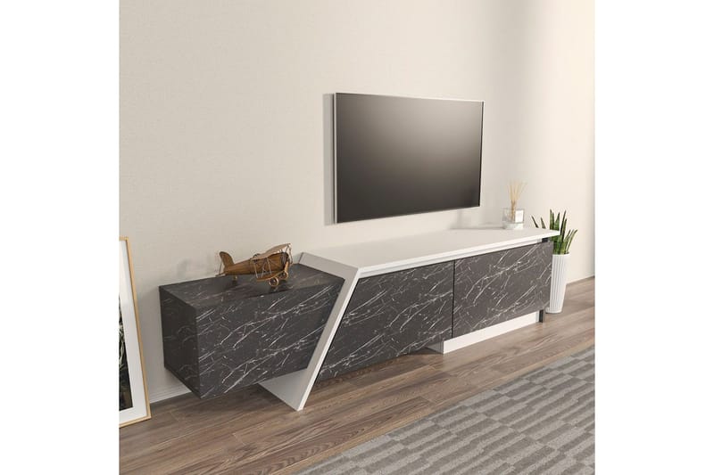 Tavros TV-taso 180 cm - Harmaa/Valkoinen - Huonekalut - TV- & Mediakalusteet - Tv taso & Mediataso