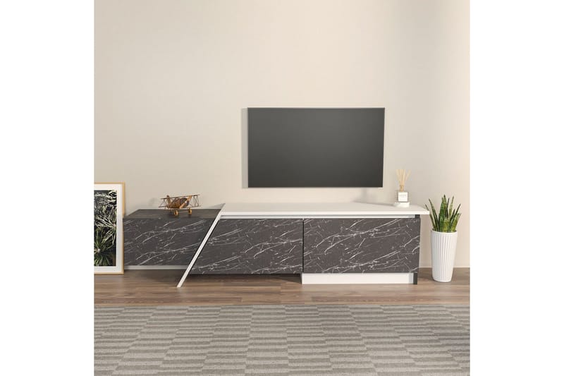 Tavros TV-taso 180 cm - Harmaa/Valkoinen - Huonekalut - TV- & Mediakalusteet - Tv taso & Mediataso