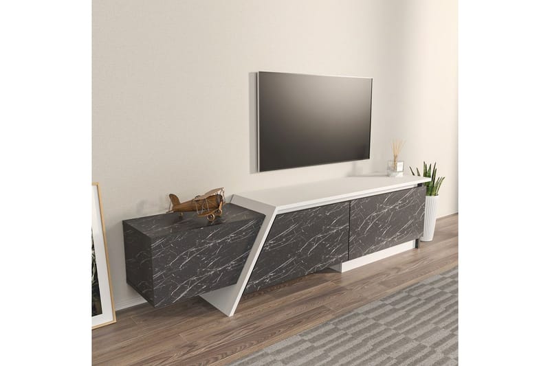 Tavros TV-taso 180 cm - Harmaa/Valkoinen - Huonekalut - TV- & Mediakalusteet - Tv taso & Mediataso