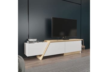 Tavros TV-taso 180 cm - Valkoinen/Tammi - Huonekalut - TV- & Mediakalusteet - Tv taso & Mediataso