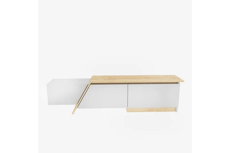 Tavros TV-taso 180 cm - Valkoinen/Tammi - Huonekalut - TV- & Mediakalusteet - Tv taso & Mediataso