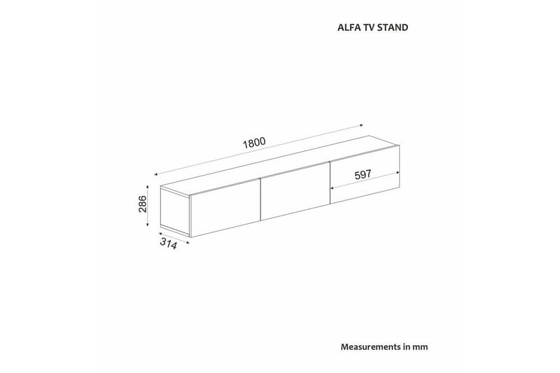 Taybah TV-taso 180 cm - Travertiini - Huonekalut - TV- & Mediakalusteet - Tv taso & Mediataso