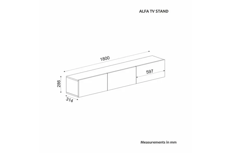 Taybah TV-taso 180 cm - Travertiini - Huonekalut - TV- & Mediakalusteet - Tv taso & Mediataso