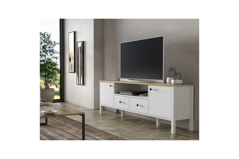 Thynor TV-taso 180 cm - Valkoinen - Huonekalut - TV- & Mediakalusteet - Tv taso & Mediataso